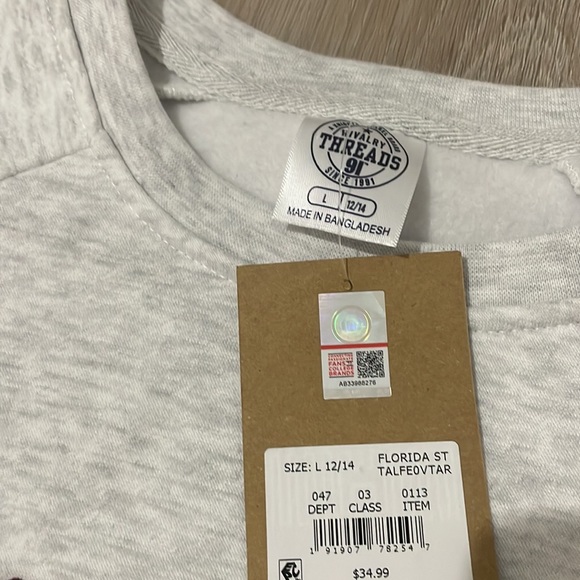 Seminole women’s light grey pullover sweatshirt - Picture 2 of 5